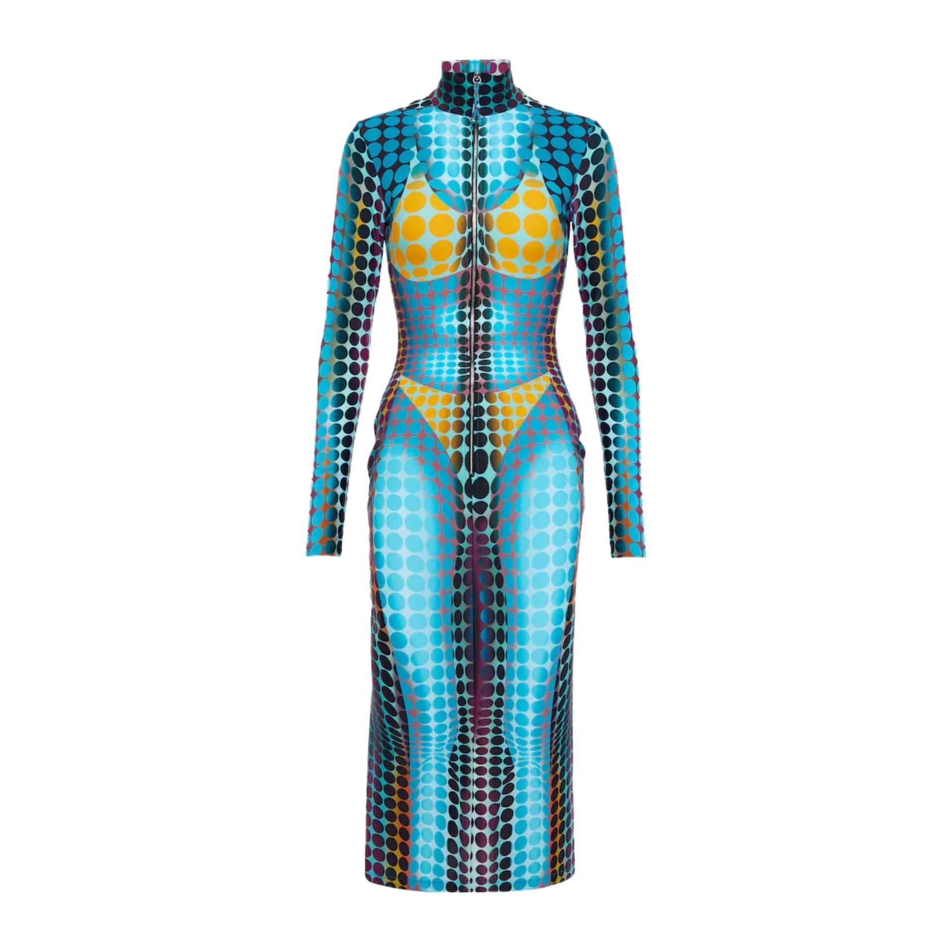THE BLUE DOTS PRINT DRESS