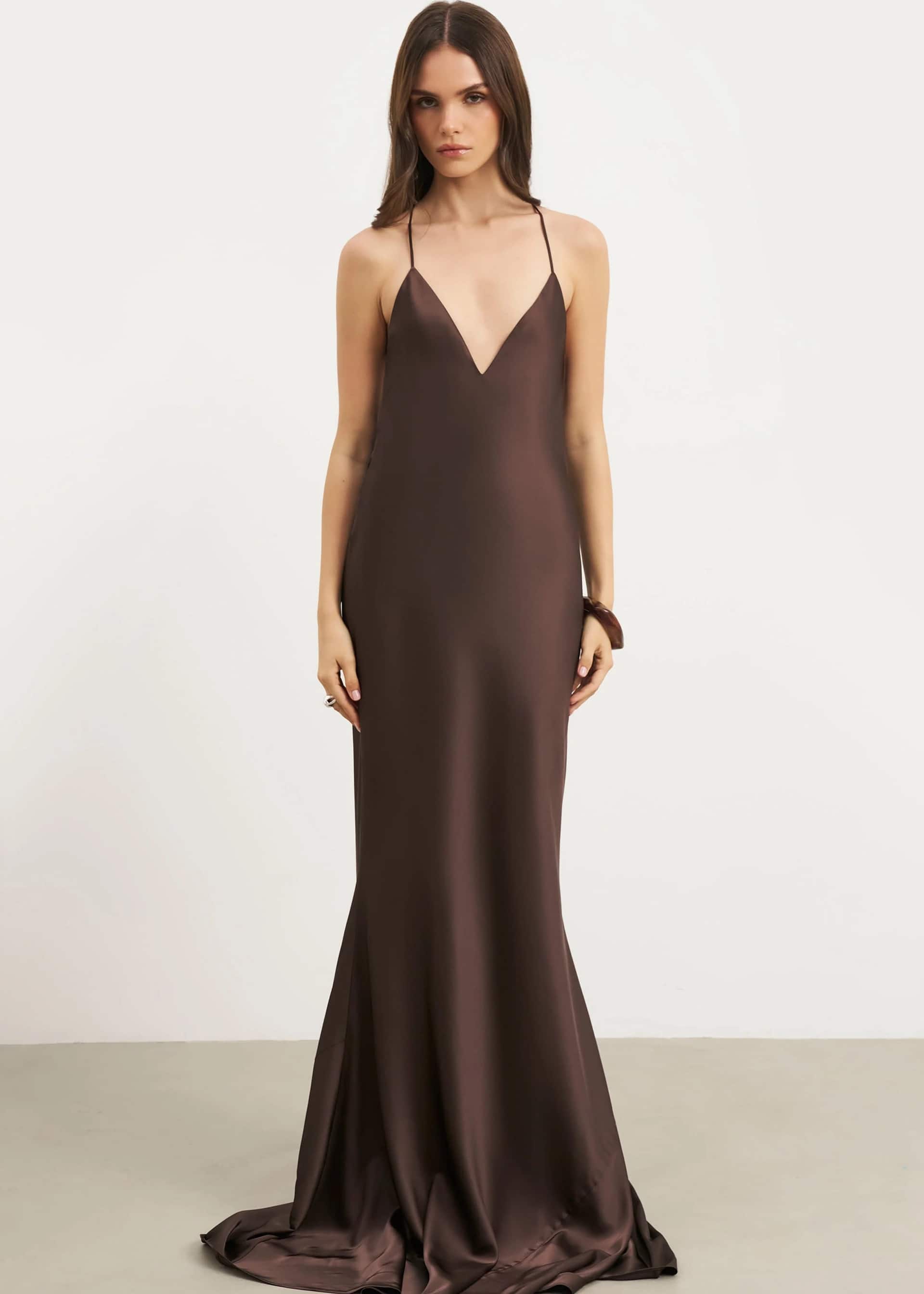 BOA - SATIN SLINKY COWL BACK GOWN