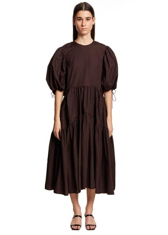 Cecilie Bahnsen - Brun maxi kjole