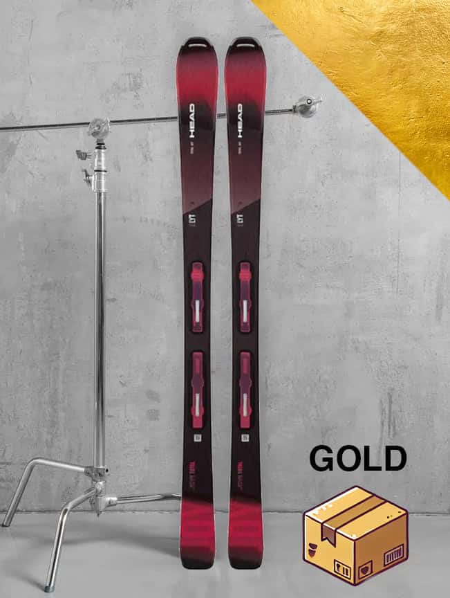 Dame carving ski inkl. skistave – Guld-pakke
