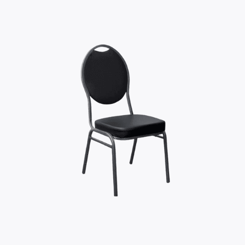 Sort Banquet stol med kunst læder