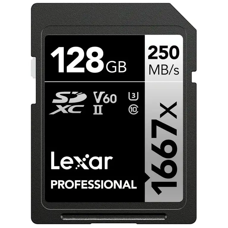 Lexar professional SDXC II 128 – 250 mb/s – silver series