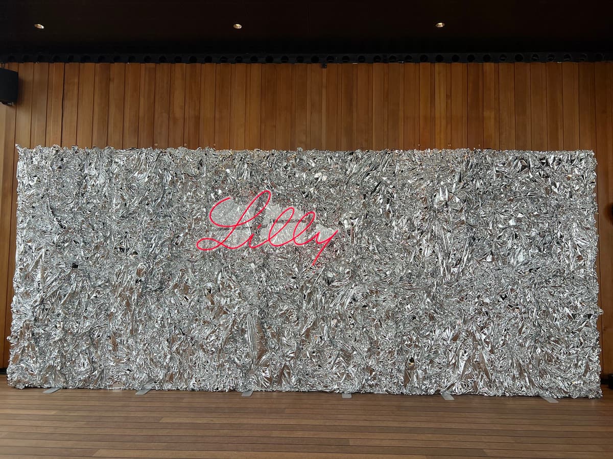 Fotovæg sølv folie, Photo wall silver foil