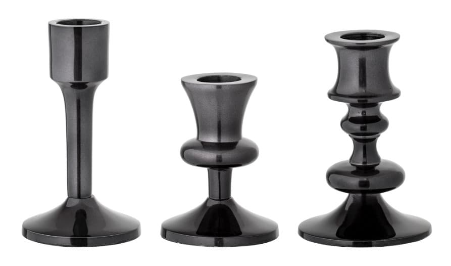 Lysestage, sort, aluminium