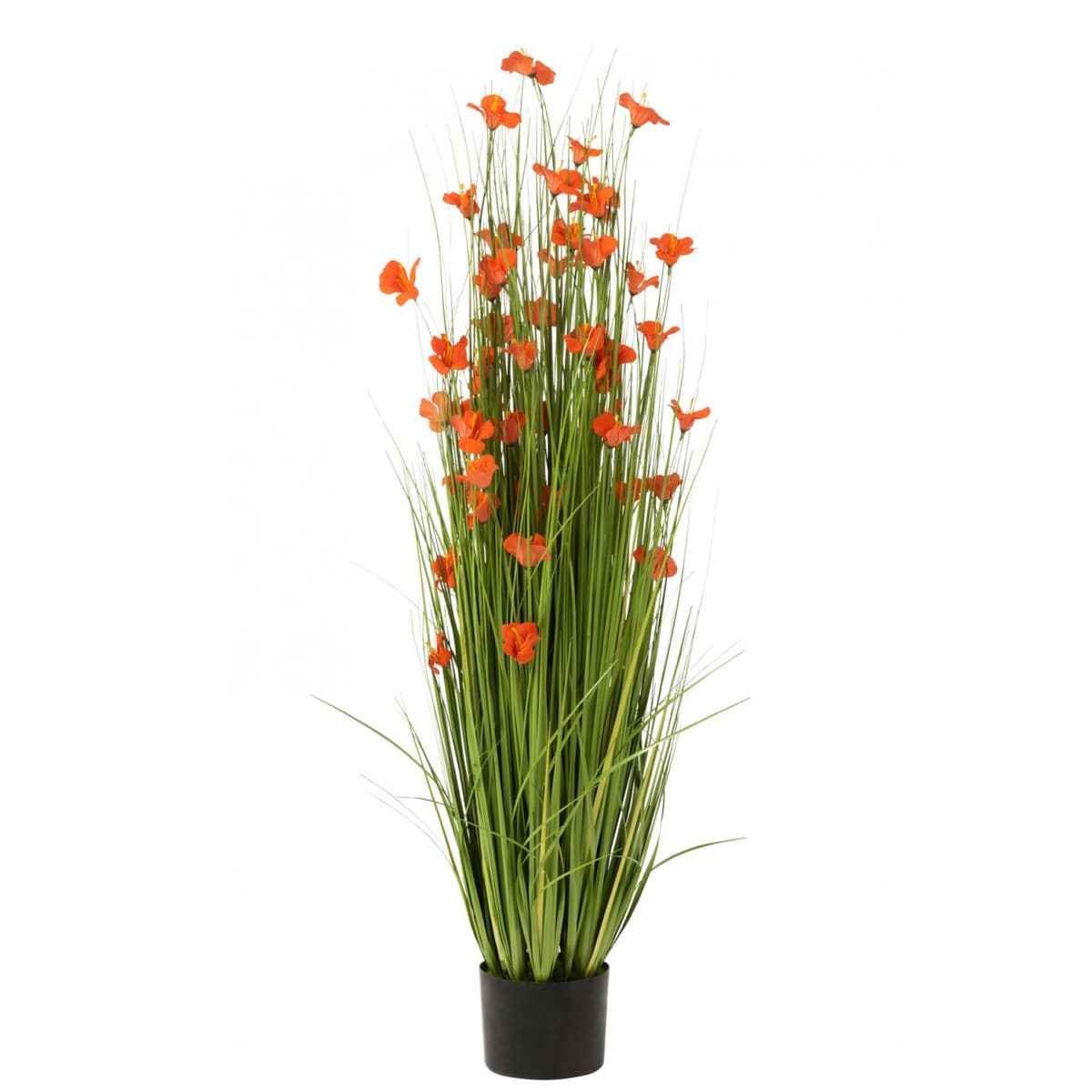 Kunstig græs m. orange blomst