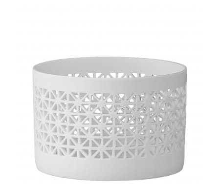 Fyrfadstage, lille, hvid porcelæn