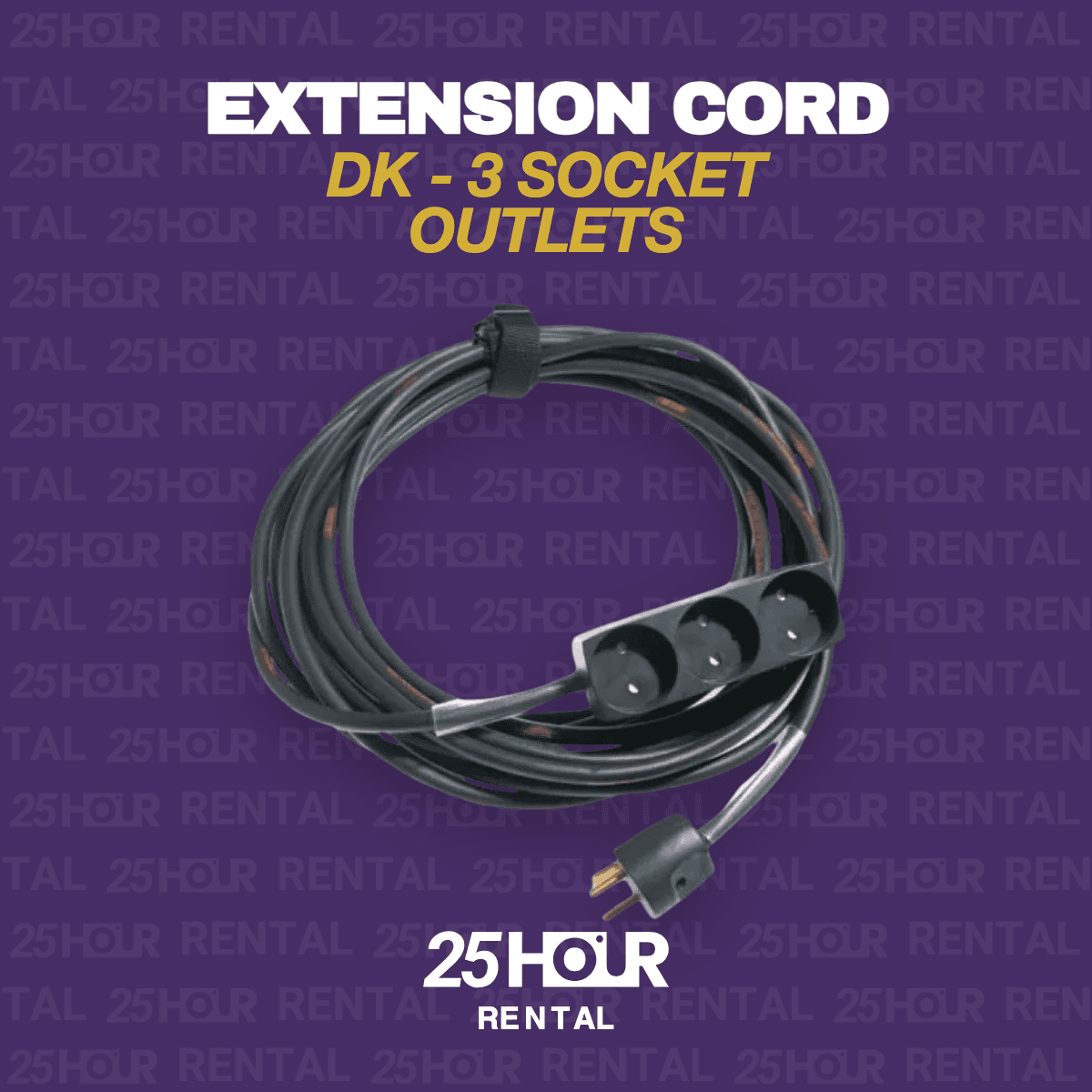 DK - Extension cord - 3 Socket outlets - MULTIPLE LENGHTS