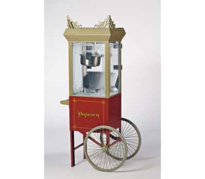 Popcornmaskine på vogn (antik model)