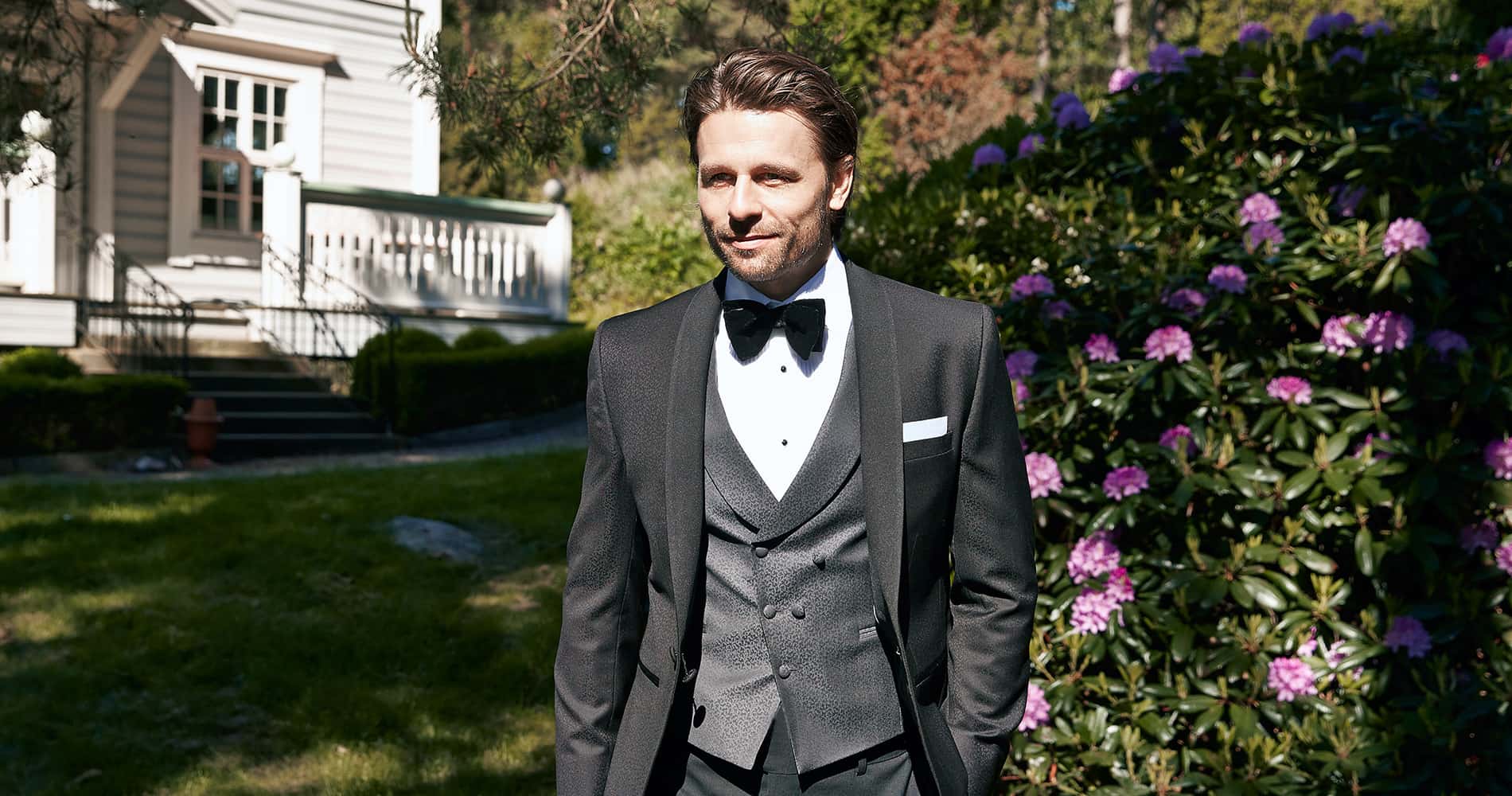 Cavaliere Sort Smoking, Massimo Black, Jakke m. mønster