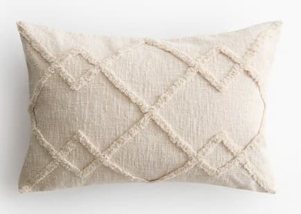 Pude Tuftet, lys beige, 40x60 cm