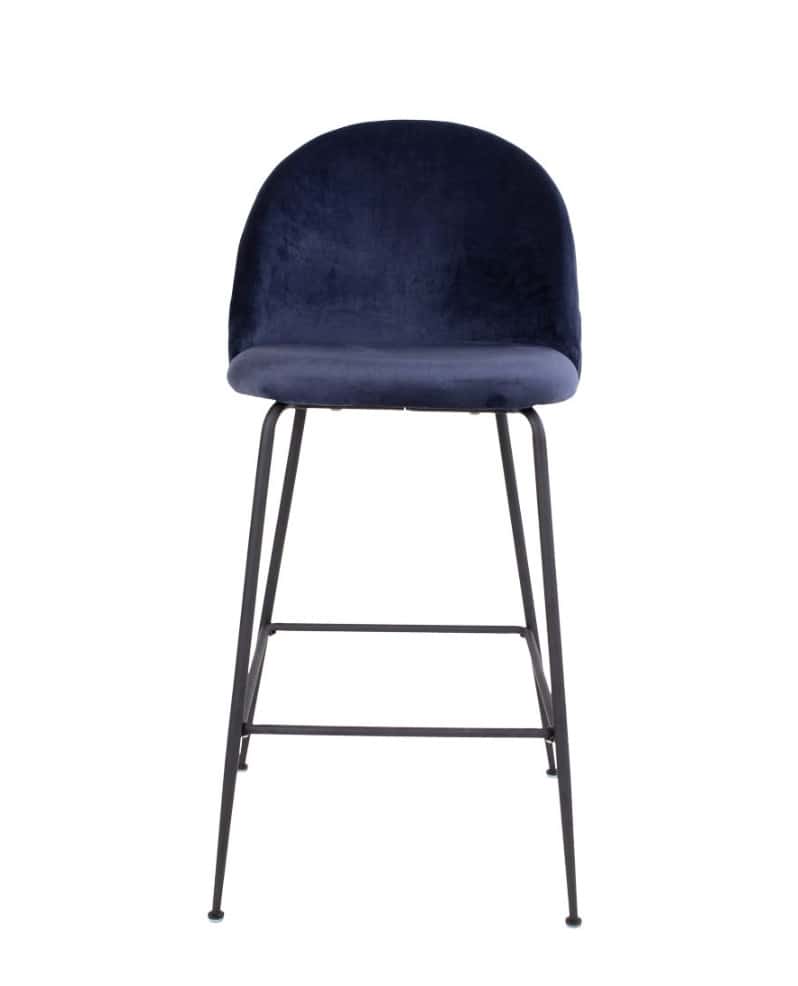 Barstol, blå velour/ Bar chair, blue velvet