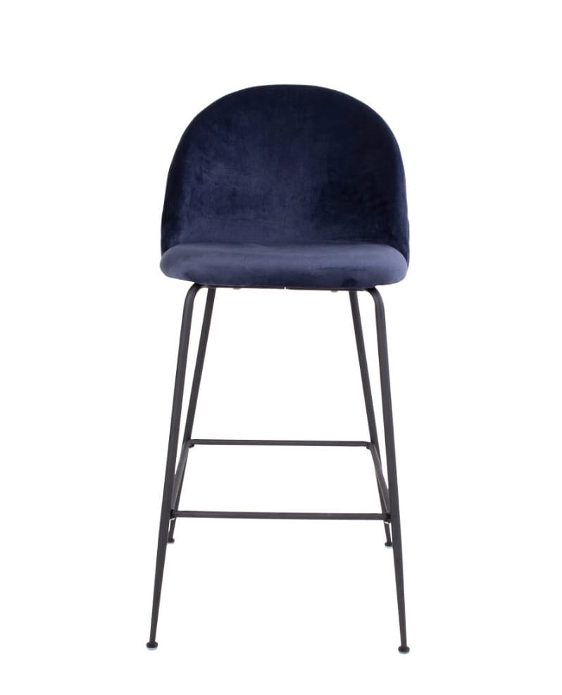 Barstol, blå velour/ Bar chair, blue velvet