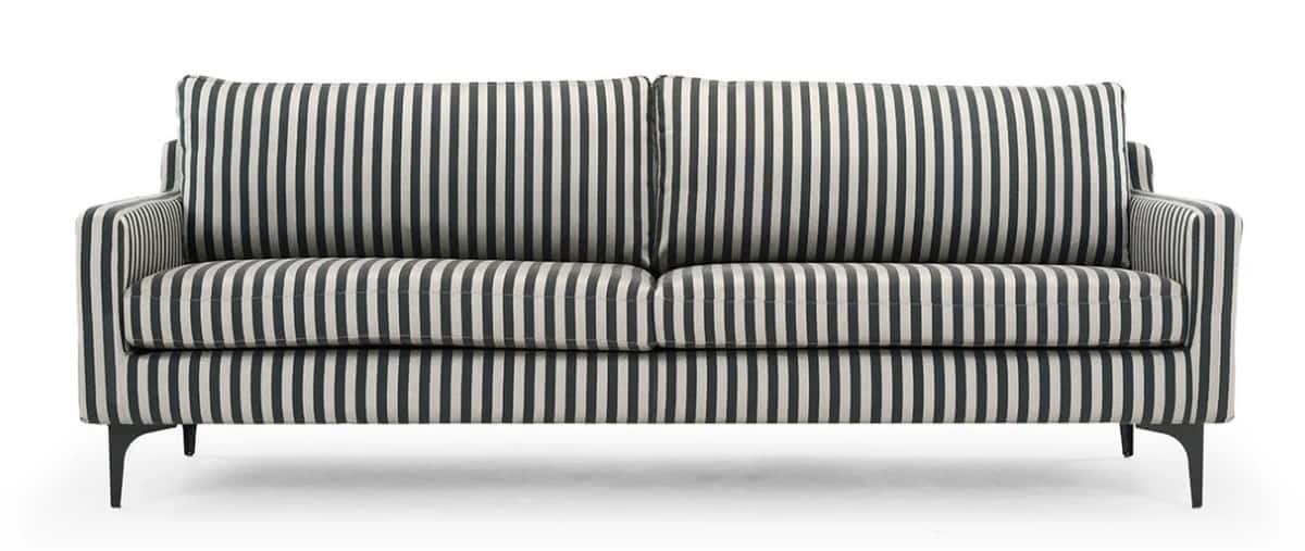 Sofa Anna, stribet, sort, beige