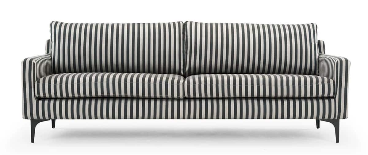 Sofa Anna, stribet, sort, beige
