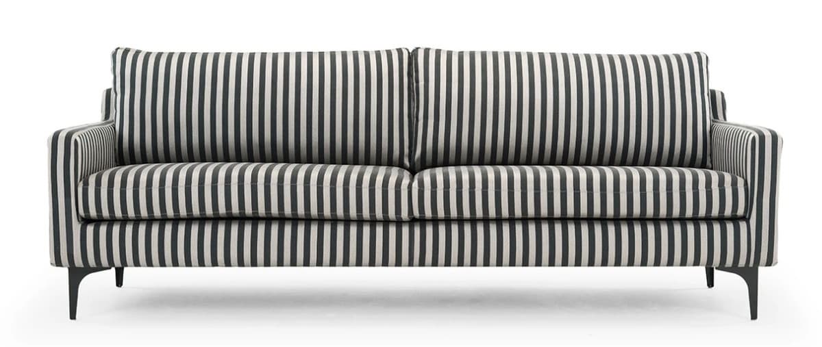 Sofa Anna, stribet, sort, beige