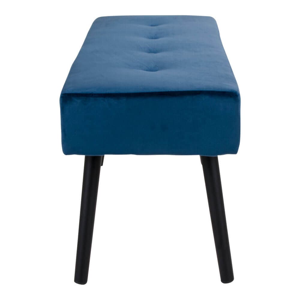 Bænk/ Bench, velour/ velvet, blå/ blue