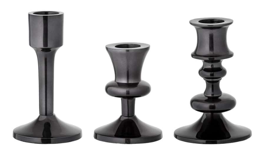 Lysestage, sort, aluminium