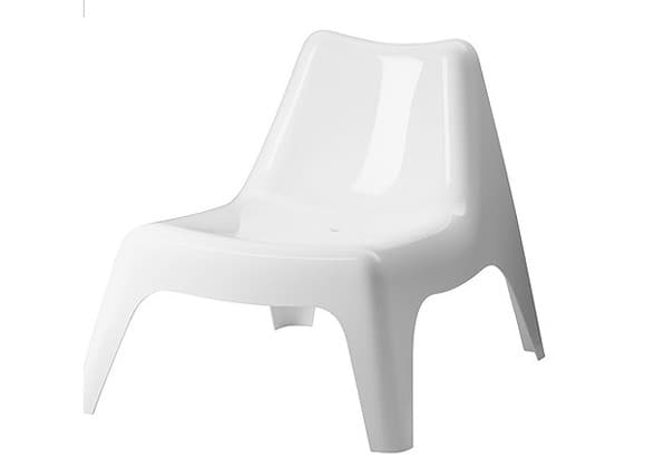 Plast loungestol, hvid
