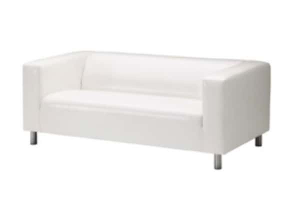 Lædersofa, hvid