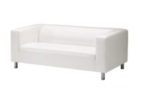 Lædersofa, hvid