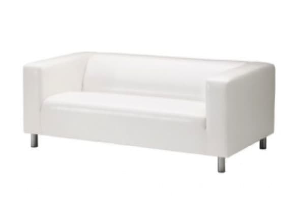 Lædersofa, hvid