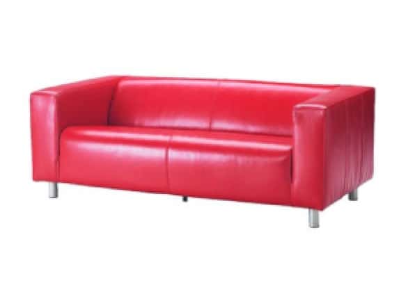 Lædersofa, rød