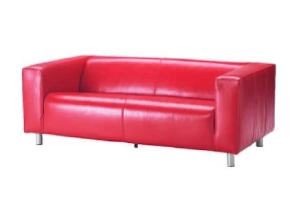 Lædersofa, rød