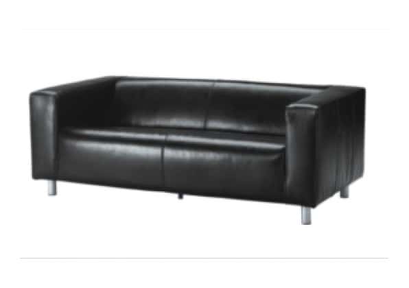 Lædersofa, sort