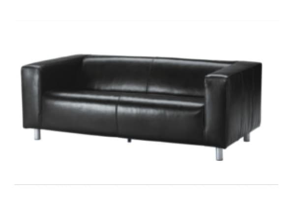 Lædersofa, sort