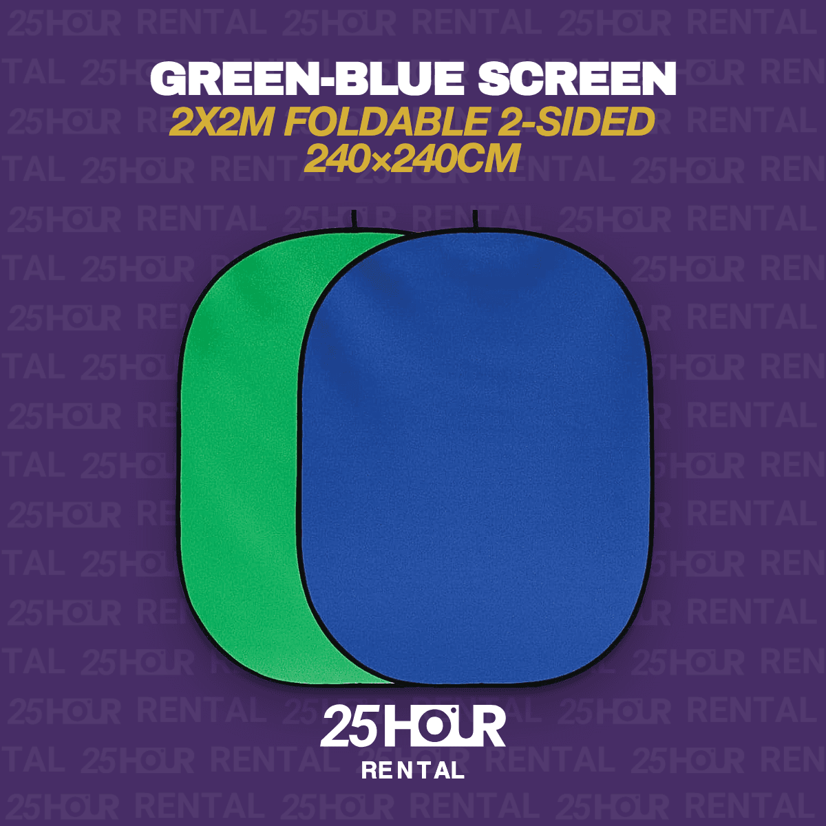 2x2M Foldable Background 2-sided 240x240cm Green/Blue Scren