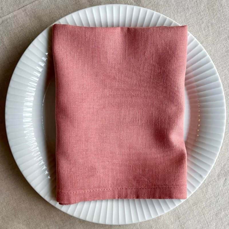 Hørservietter i Canyon Rose