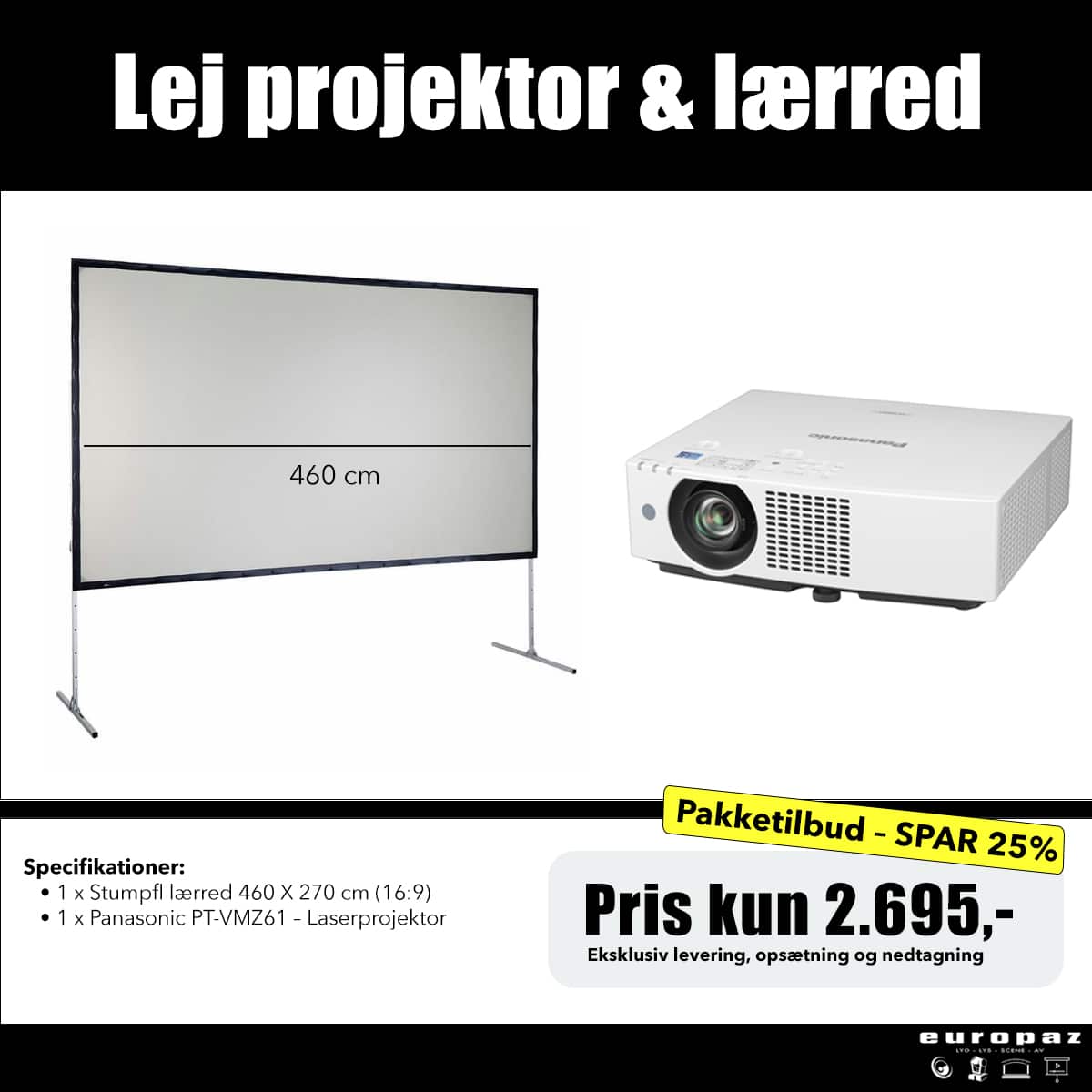 AV pakke 2 – 460 X 270 cm