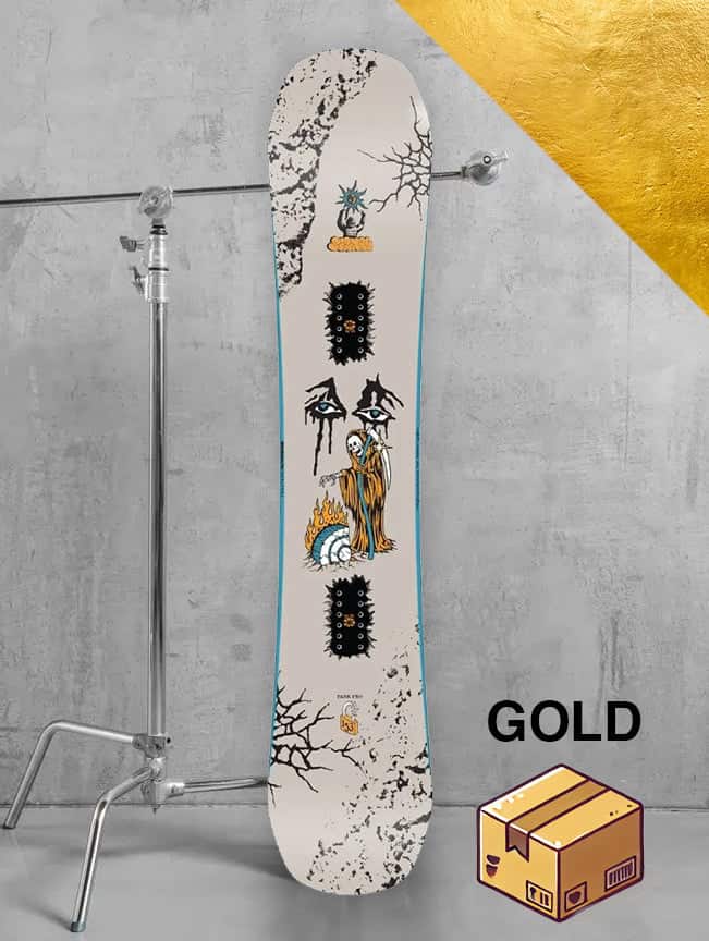 Herre park snowboard inkl. bindinger – Guld-pakke