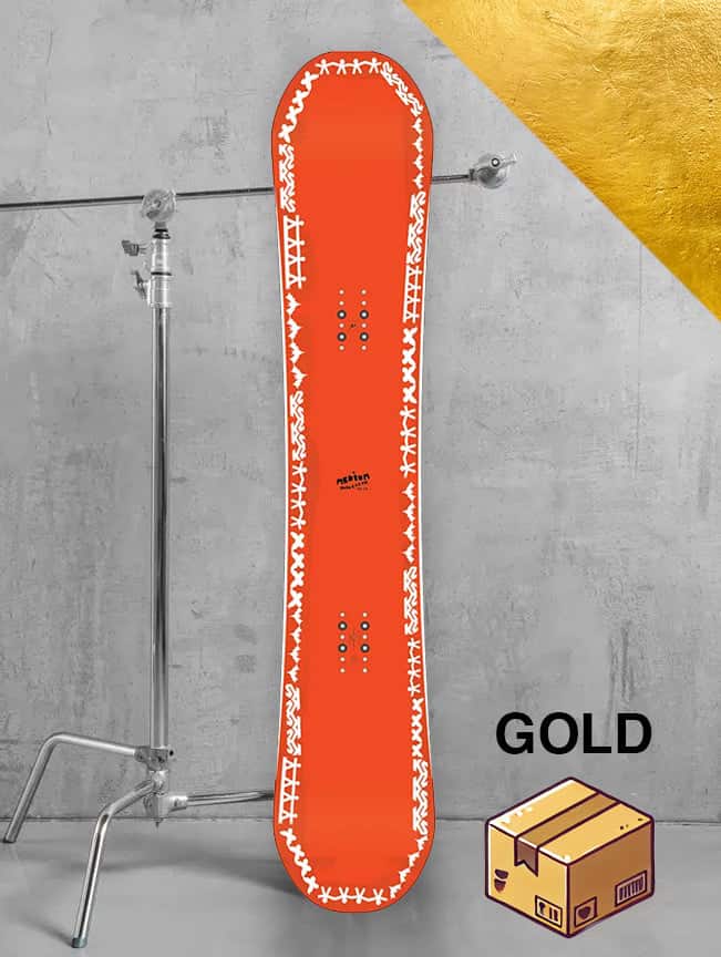 Dame piste snowboard inkl. bindinger – Guld-pakke