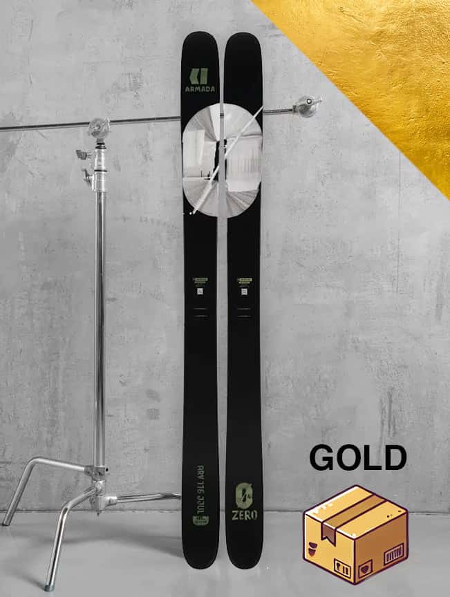 Herre freeride ski inkl. skistave – Guld-pakke