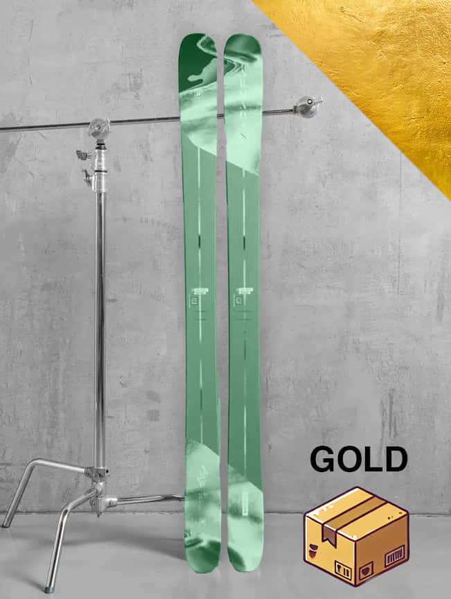Dame freestyle/twintip ski inkl. skistave – Guld-pakke