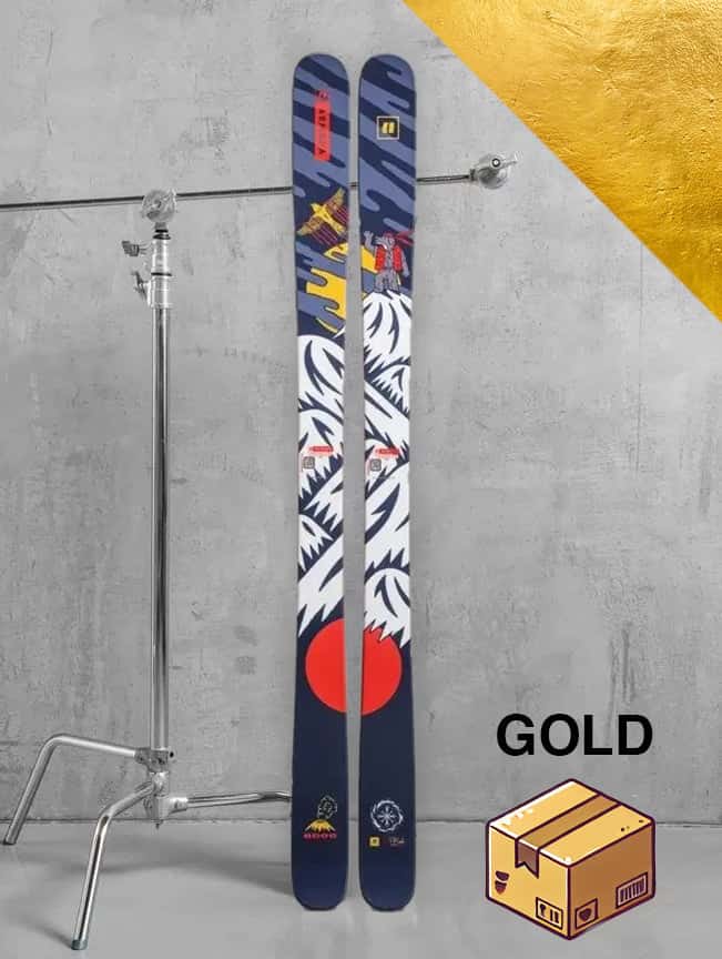 Herre freestyle/twintip ski inkl. skistave – Guld-pakke