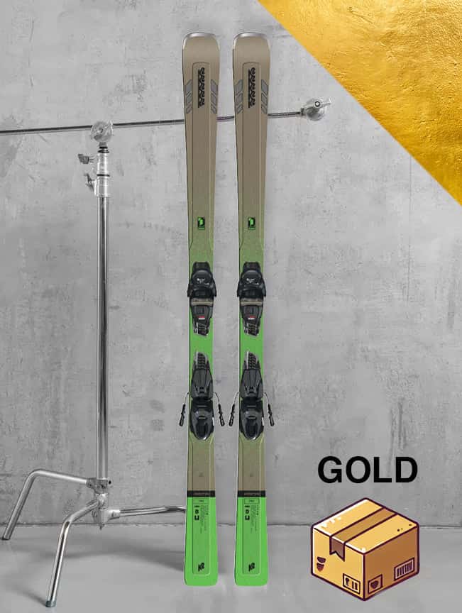Herre carving ski inkl. skistave – Guld-pakke